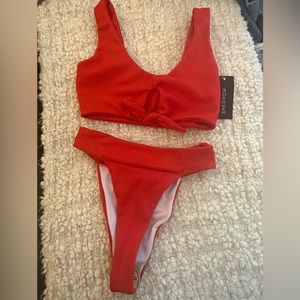 NWT - Red / Orange Sheshow High Waist Bikini - Size M